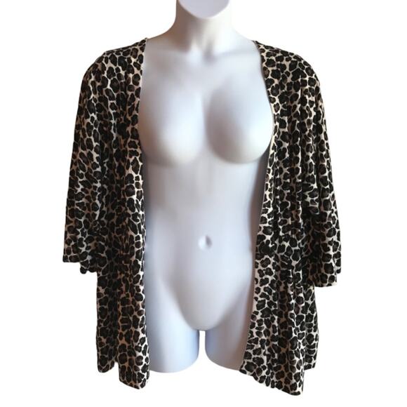 Fashion Bug Leopard Print One Botton Cardigan with Peplum size 22/24W(?) read - Picture 4 of 10